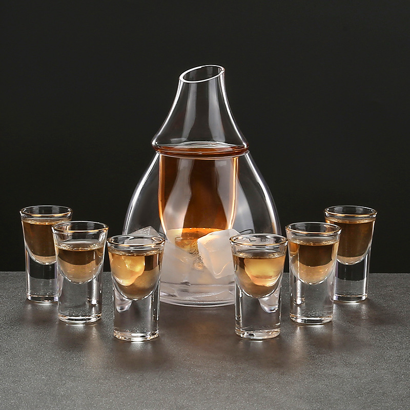 Ice Wine Pot, Wine Warmer, Crystal Glass Wine Divider, Household White Wine Cup, Wine Pot Set, Accessible Luxury Wine Set