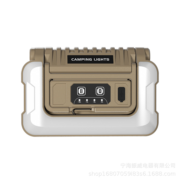 Перезаряжаемая кемпинговая лампа для ночного рынка, рабочая лампа для ремонта автомобиля, складной крючок, трехцветный теплый белый желтый свет