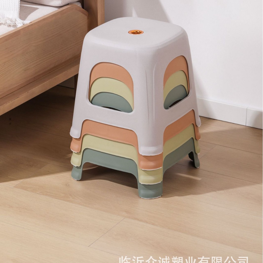 Thickened Plastic Stool for Home Use, Living Room Stool, Street Stall Chair, Thickened Non-Slip Stool with Logo Printing, Plastic Stool