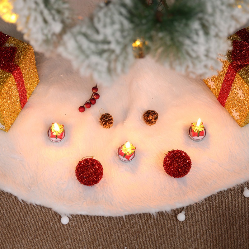 Hot Christmas tree Dress Pure White Long Hair Christmas Holiday Decorations Christmas tree skirt