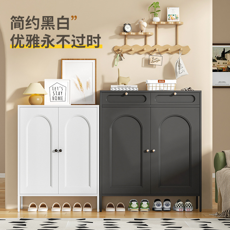 Shoe Cabinet Household Steel Entrance Door Corridor Indoor Entrance Dust-Proof Storage Cabinet Integrated Metal Shoe Rack Storage Cabinet