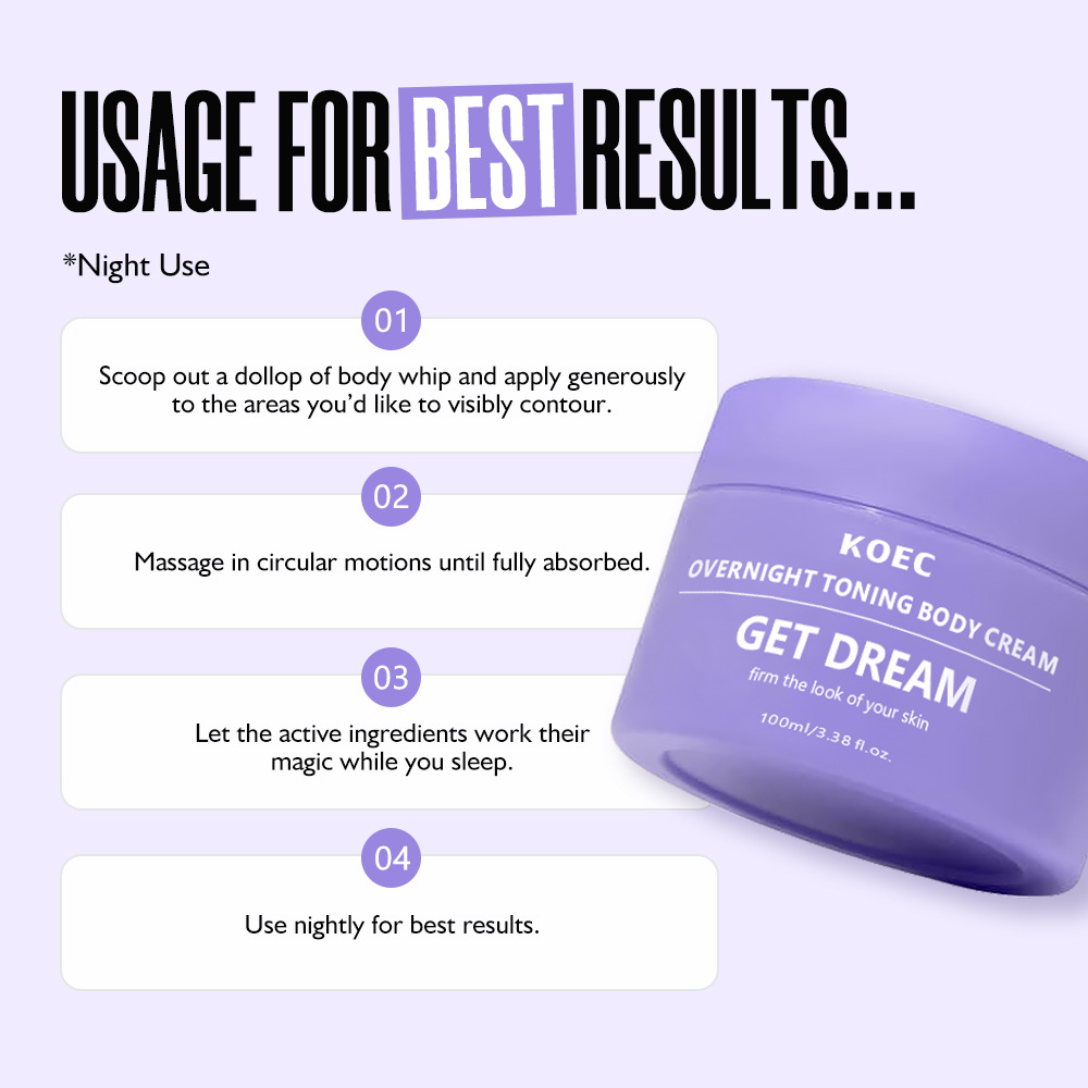 KOEC Hydrating and Moisturizing Body Cream Night Body Cream Get-Dreamy to Improve Skin Slack Cross Border