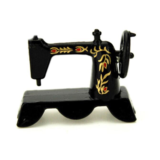 1:12 doll house simulation mini metal retro sewing machine miniature scene ornaments