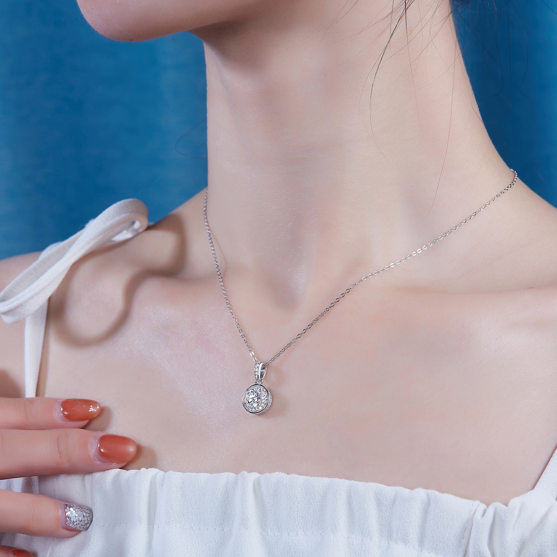 Factory Direct 18K Gold Custom Closed New Women's S925 Silver Niche High-End Closed Igi Cultured Diamond Necklace