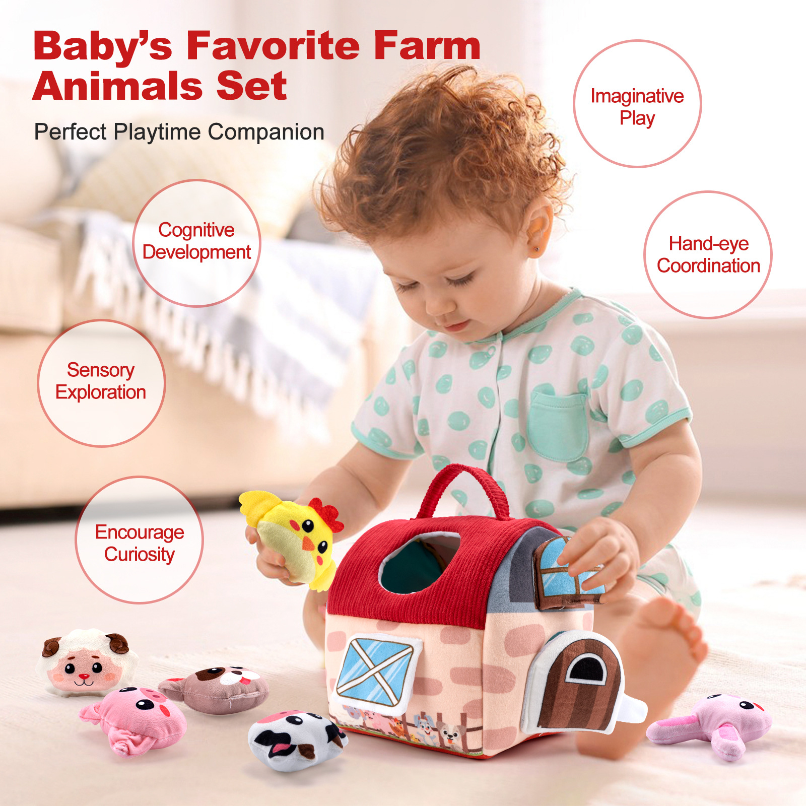 Amazon New Plush Toy Doll Mini Farm House Box Small House Doll Children's Educational Sensory Cross-border