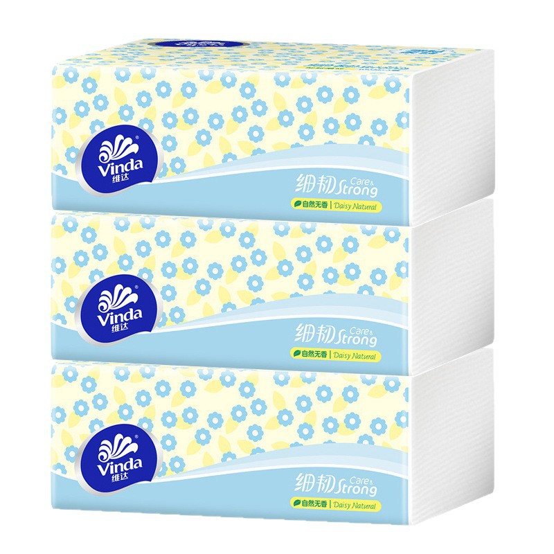 Vinda Tissue Paper Thin Tough 3 Layers 100 Sheets 20 Packs Facial Tissue Toilet Paper Napkins Tissue Paper Full Box Batch