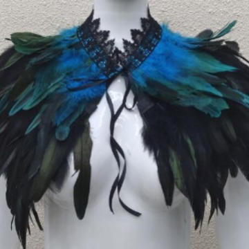 Amazon Cross Border Gothic Style Feather Shawl Stage Show Masquerade Halloween Costume Accessories