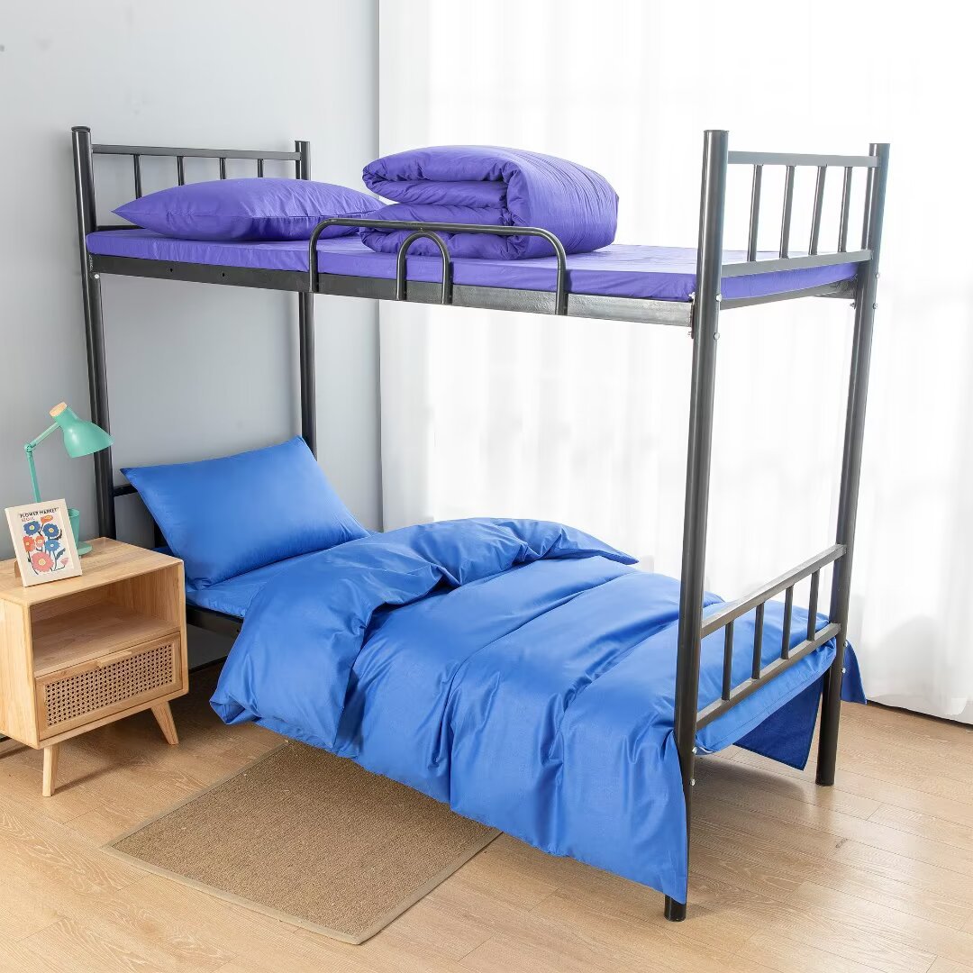 Постельный комплект для студенческого общежития, военной подготовки, из чистого хлопка, однотонный, трехкомпонентный, подарок сотрудникам, четырехкомпонентный комплект на заказ.