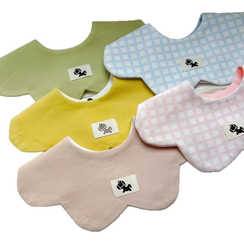 Ins Korean Autumn New Baby Cotton Bib Baby Slip Towel All-match Double-sided Slip Bend Bib 0-2 Years Old