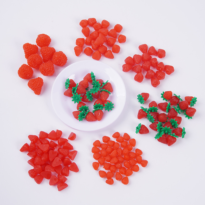 Миниатюрная еда игрушка, искусственная мини-клубника, аксессуары для десертов, украшения для кукольного домика