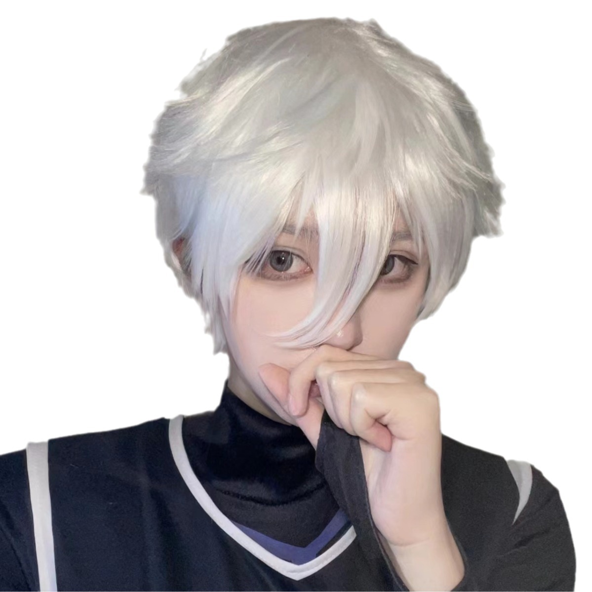 Wigs Men's Short Hair Japanese cos Shitai Universal Young Fake Hair Natural Realistic Fluffy Boys' Daily Full Headgear