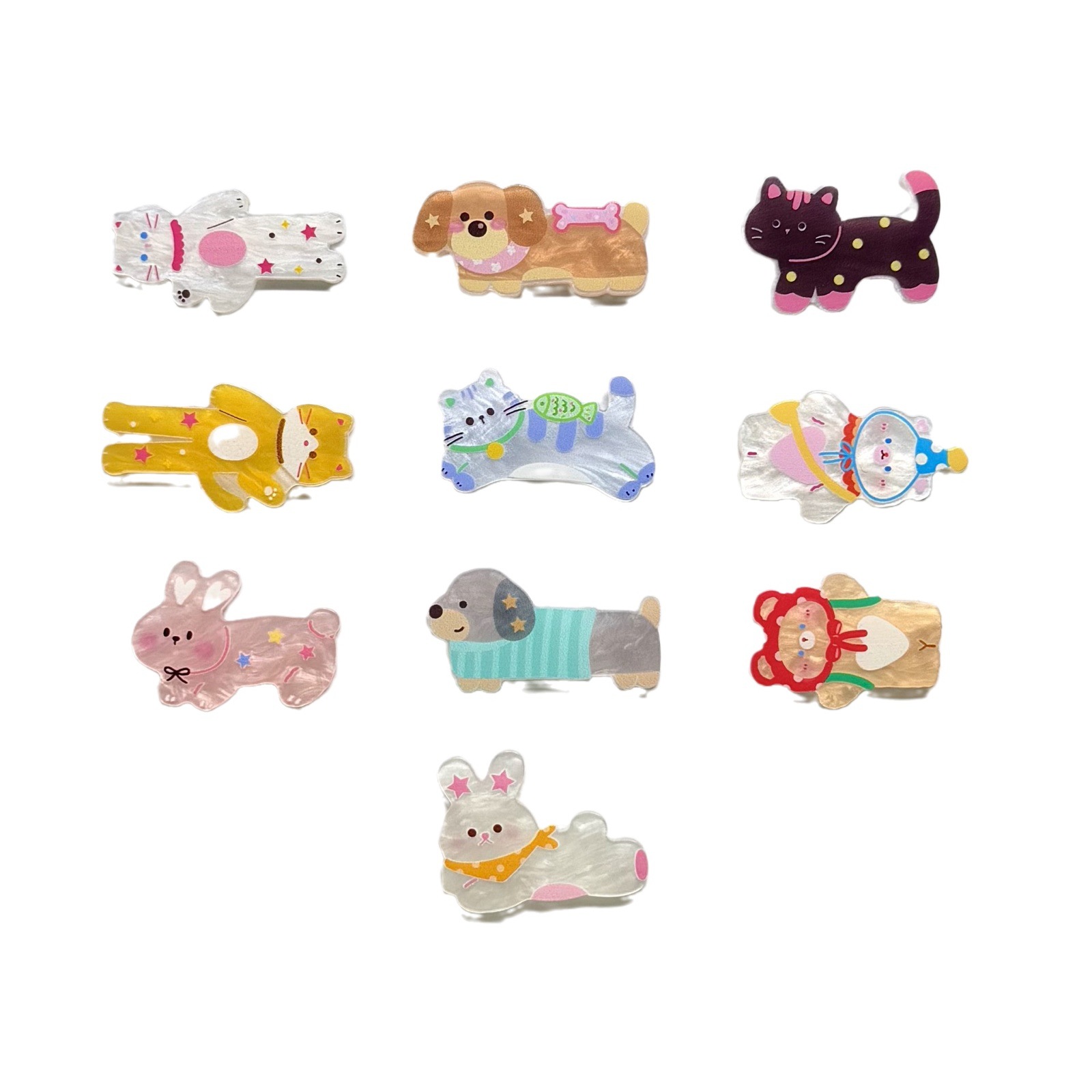 Acrylic Cute Cartoon Water Pattern Small Animal Accessories DIY Cream Glue Mobile Phone Case Patch Hole Shoes Decorative Head