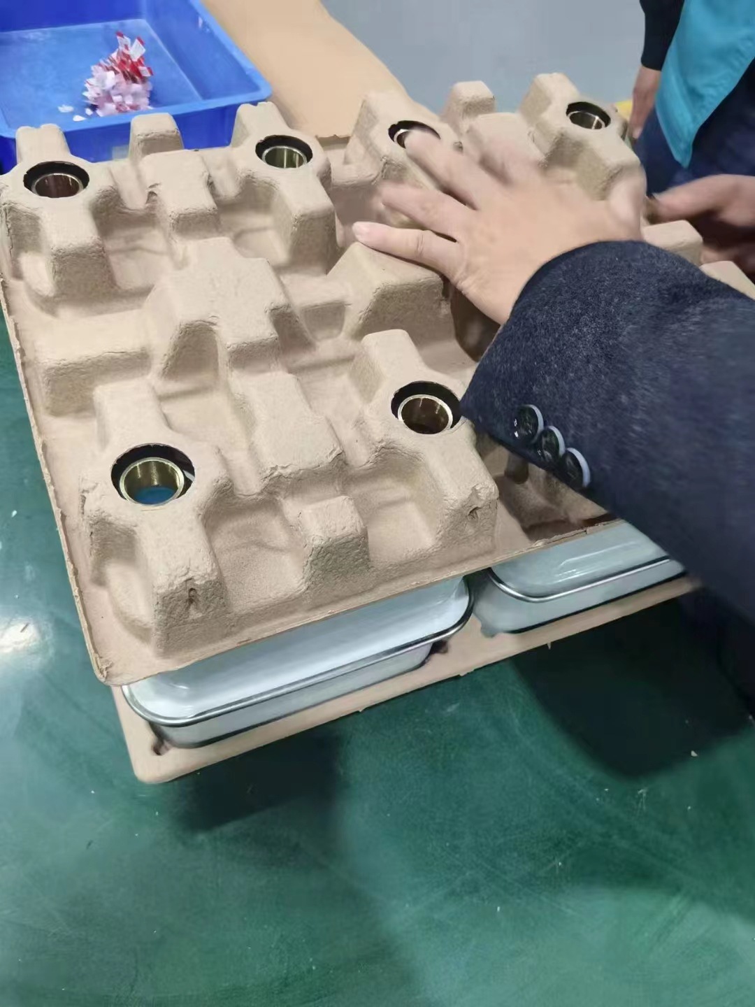 Chongqing Manufacturer Customized Pulp Molded Packaging Tray Water Meter Tray Electric Meter Tray Instrument Tray Pulp Tray