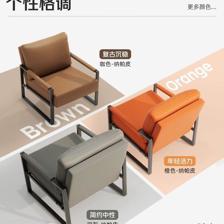 Nordic Single Sofa Chair Home Small Apartment Balcony Iron Leisure Chair Simple Living Room Designer Internet Popular Single Chair