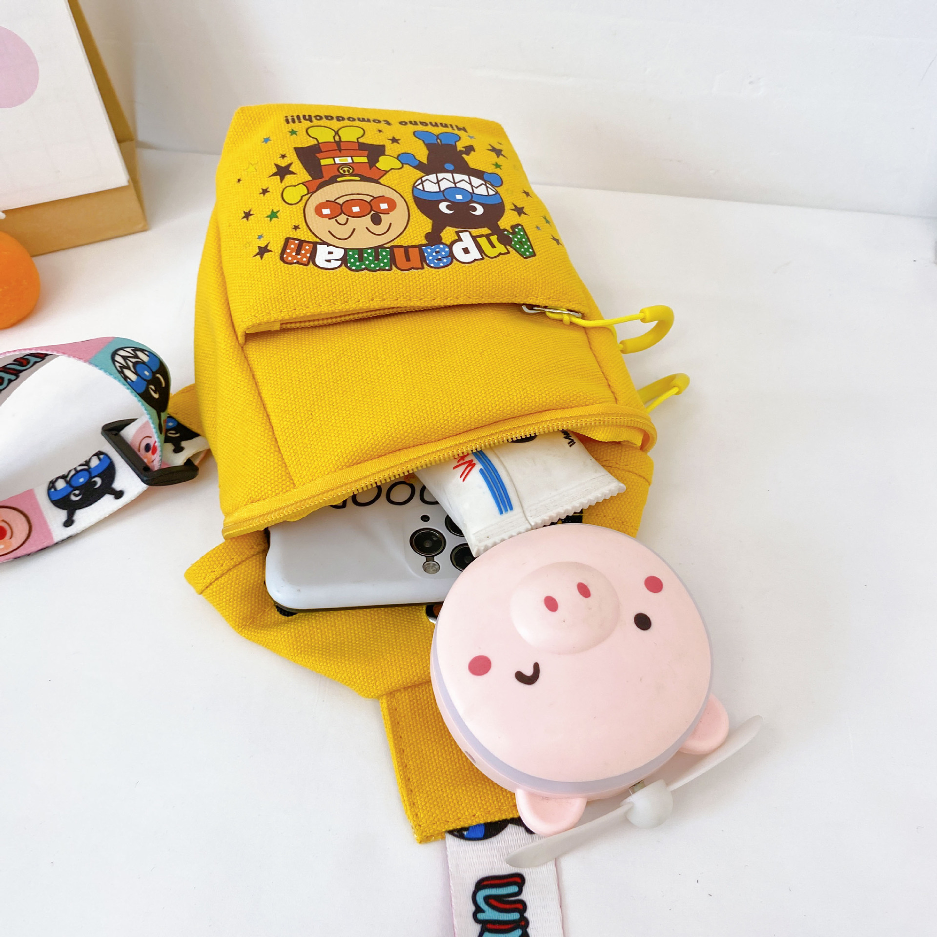 Trendy Fashion Canvas Chest Bag Casual Versatile Wide Shoulder Strap Crossbody Bag Internet Celebrity Style Children's Small Shoulder Bag Real Product Customer Consultation