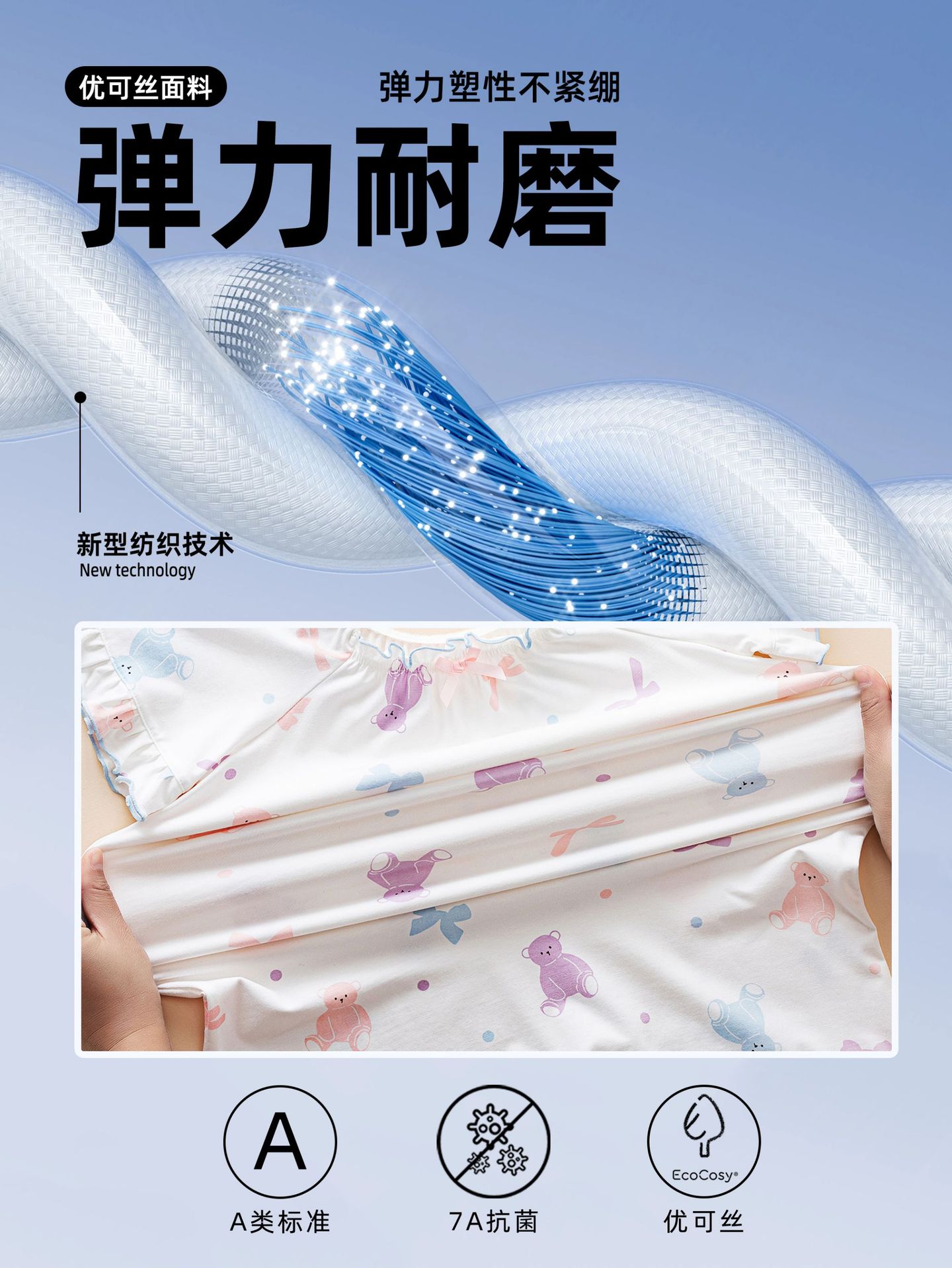 Girls Short-Sleeved Nightgown Summer Thin Class a Antibacterial Home Clothes Cool Summer Lace Kidsren's Girl Dress