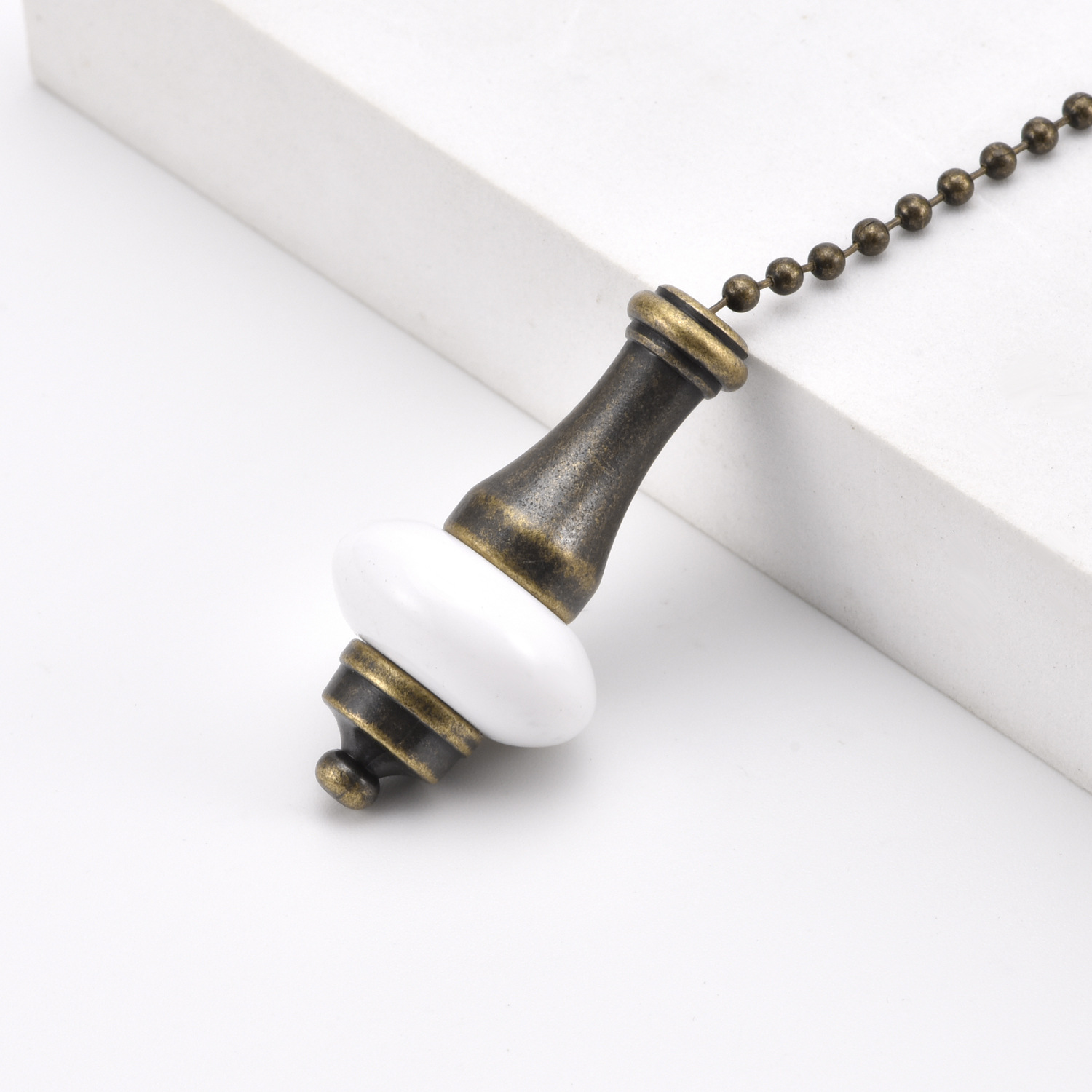 Foreign Trade Cross-Border Cracked Crystal Lighting Zipper Ceiling Fan Chandelier Ceramic Pendant Switch Extension