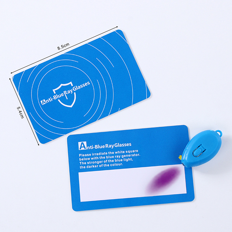 Spot Chinese and English Anti-Blue Light Card Cross-Border Glasses Lens Anti-Blue Light Test Card Set Blue Light Screwdriver