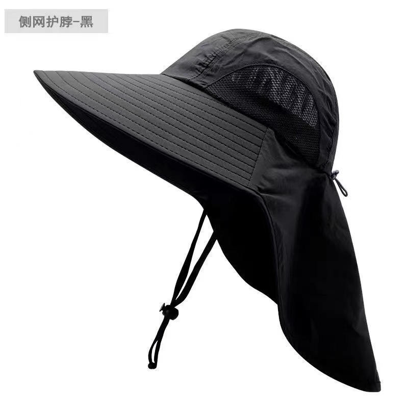 Sun protection sun hat big brim folding storage fishing hat cover face neck fishing hat men's summer big brim sun hat