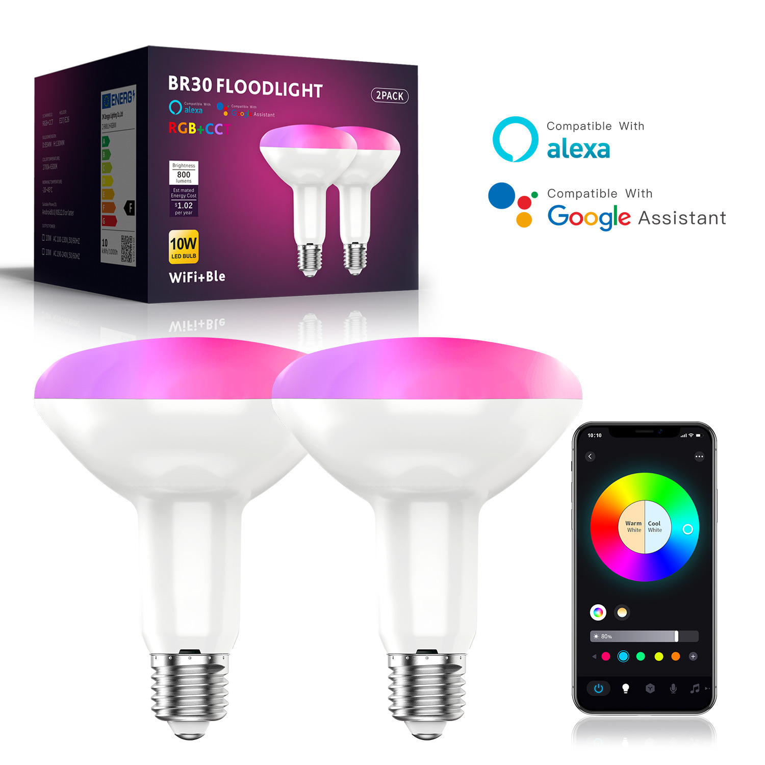 Wifi Smart Light Bulb Colorful Night Light Voice Control Rgbcw Remote Control Wifi Light Smart Voice Light Bulb