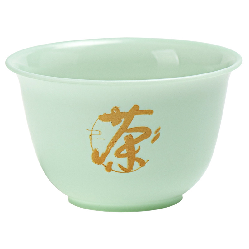 Disposable Jade Kung Fu Tea Cup Thickened Anti-scalding Household Business Office Tea Cup Storage Cup Holder High Color Value