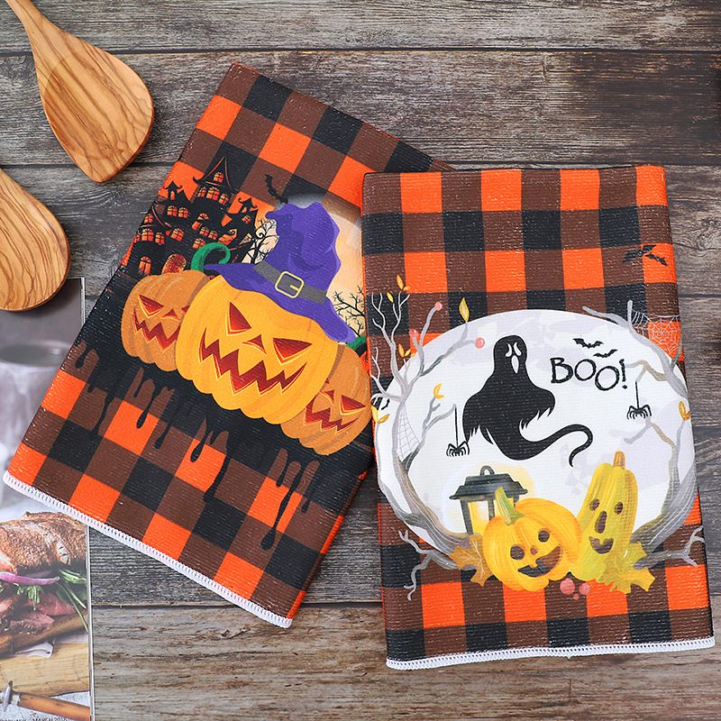 Amazon Tea Towel Customized Microfiber Printed Kitchen Towel Foreign Trade Order Vacuum Packaging