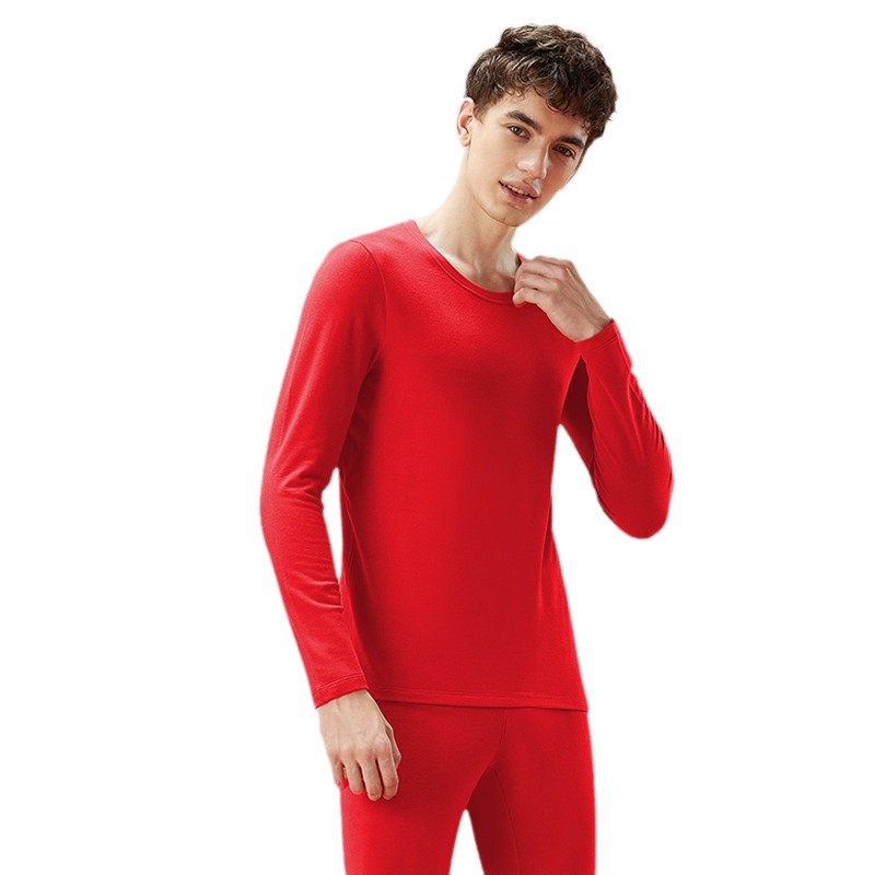 New Arrival Fortune Red Wedding Year Thermal Underwear suit Winter Base Men's Autumn Clothes and Pants