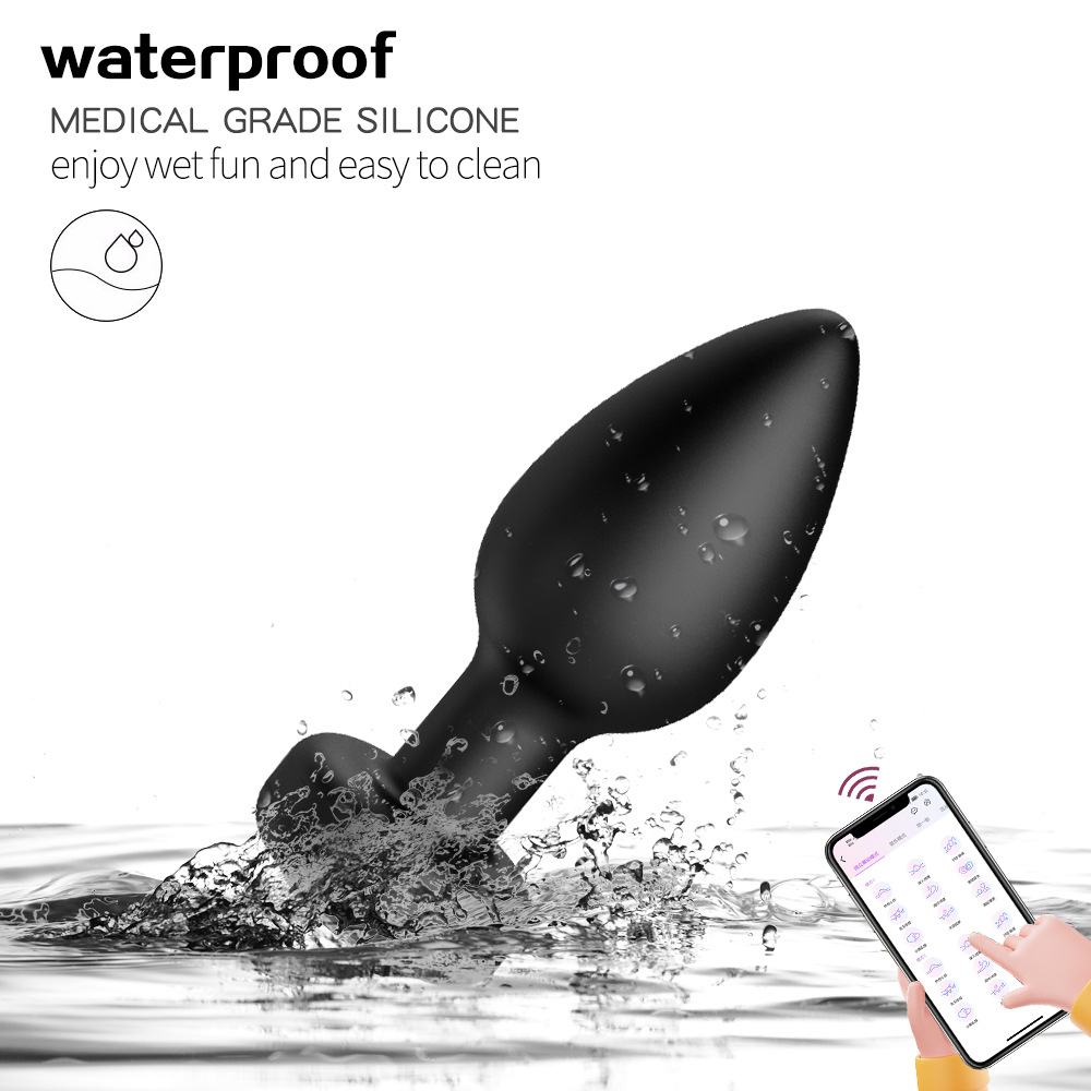 Black Diamond Women's App Charging 10-Frequency Remote Control Vibrating Anal Plug G-Spot Backcourt Masturbation Sex Products Manufacturer Wholesale