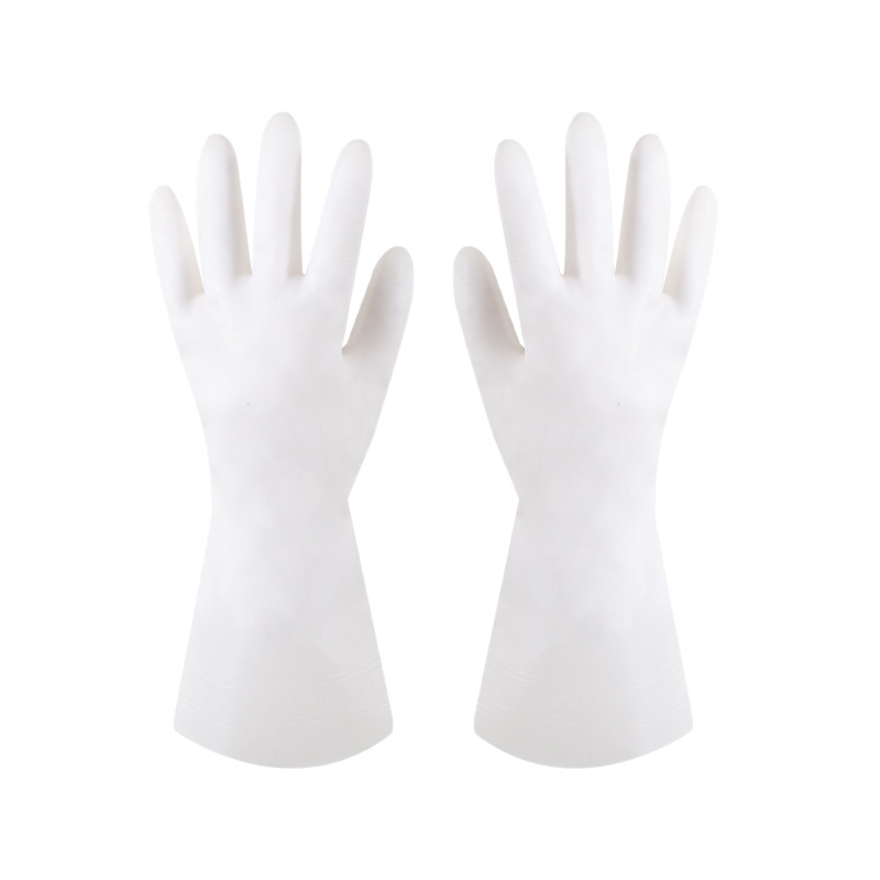 Household dishwashing gloves white kitchen dish washing laundry waterproof plastic rubber household cleaning durable non-slip gloves