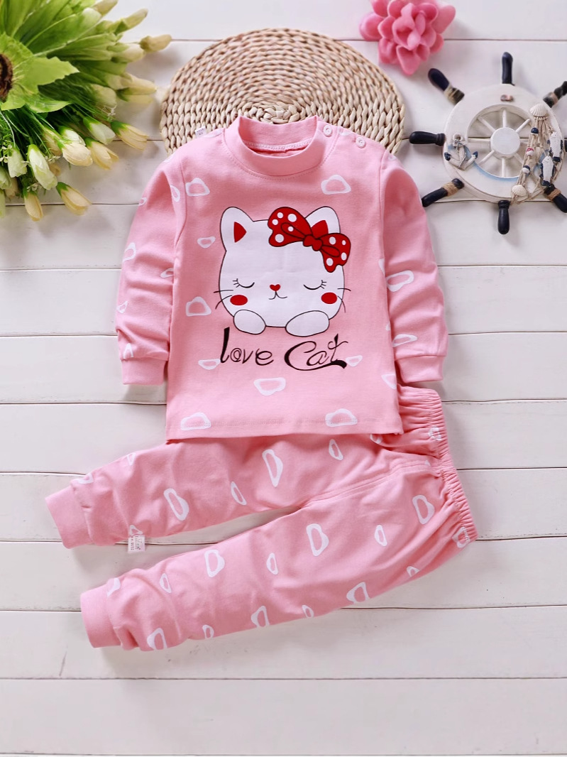 Children's clothing spring and autumn children's underwear suit cotton autumn clothing boys and girls baby autumn clothing pants pajamas home clothing wholesale