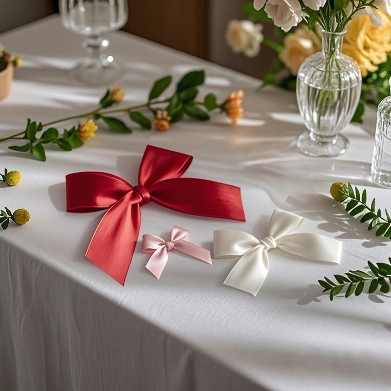 Spot 1.5cm Ribbon Accessories Webbing Gift Box Clothing Pure Color Red Small Bow Accessories Wholesale