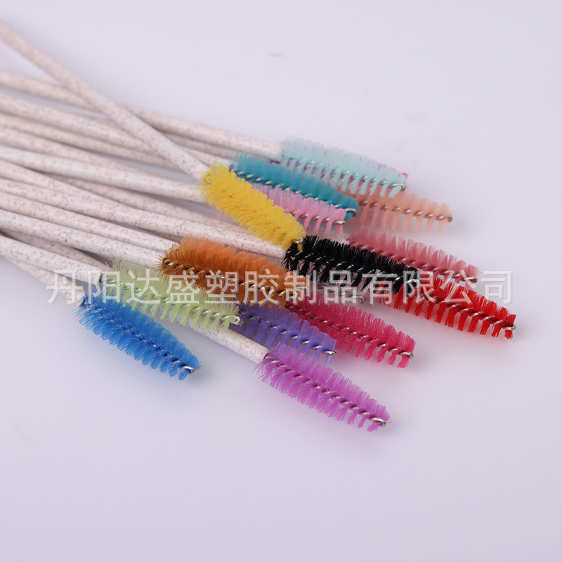 New Wheat Straw Disposable Color Eyelash Brush Solid Rod Dual-purpose Spiral Eyebrow Brush Eyelash Comb Makeup Tool