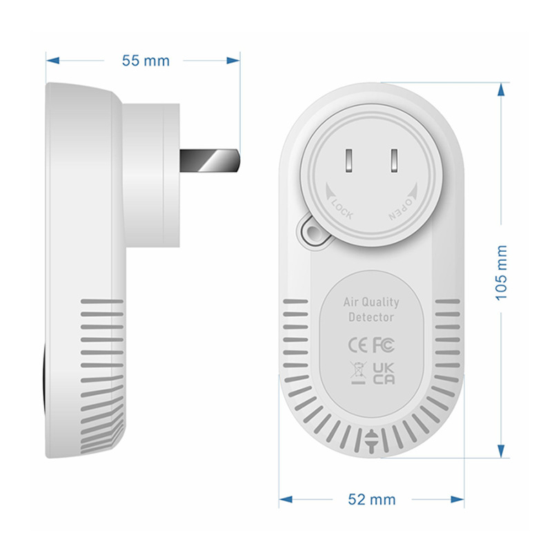 Meas Xiaofei Socket-Type Carbon Monoxide Detector Convenient Air Detector Combustible Gas Detector Co Detection