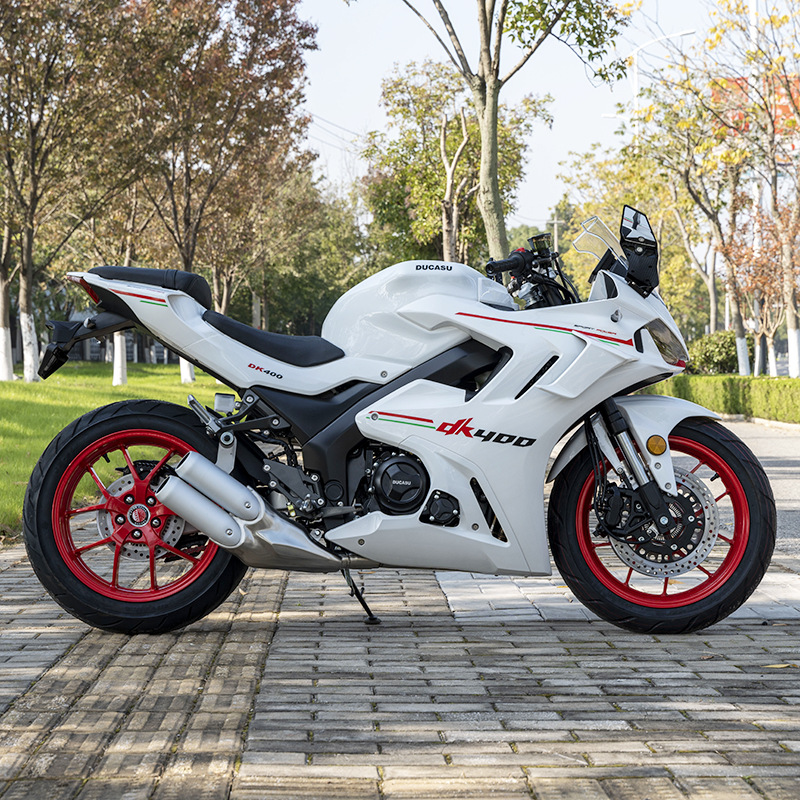 Cross-Border Twin-Cylinder Water-Cooled Motorcycle Can Be Registered as a Sports Car, Single Swing Arm Motorcycle, Ducason Dk400 Motorcycle