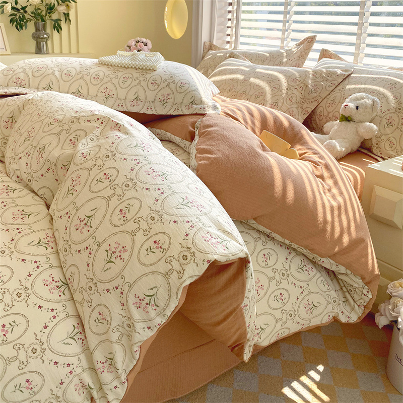 Четырехпредметный комплект пасторального стиля для студентов, постельное белье и покрывала для дропшиппинга