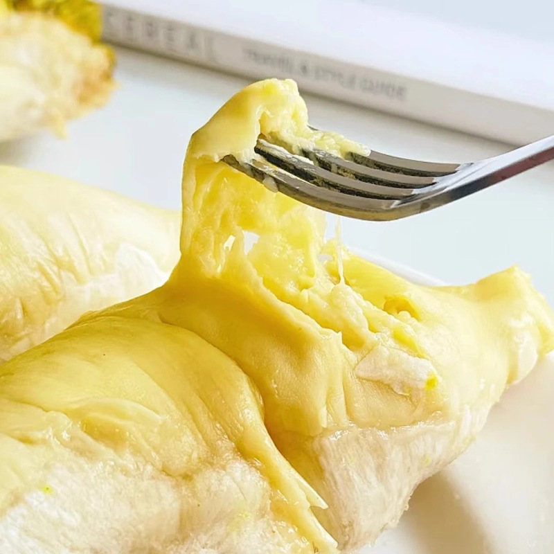 Thailand Tree-Ripened Frozen Durian Flesh, Quick-Frozen, Fresh Selection, 3A Seedless, Shelled, Golden Pillow Durian Pulp for Baking and Commercial Use