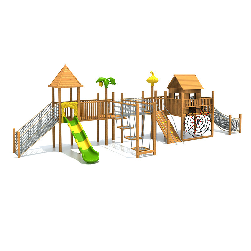Kindergarten Climbing Frame Outdoor Climbing Combination Kidsren's Solid Wood Large Toy Swing Bridge Swing Hole Wooden Slide