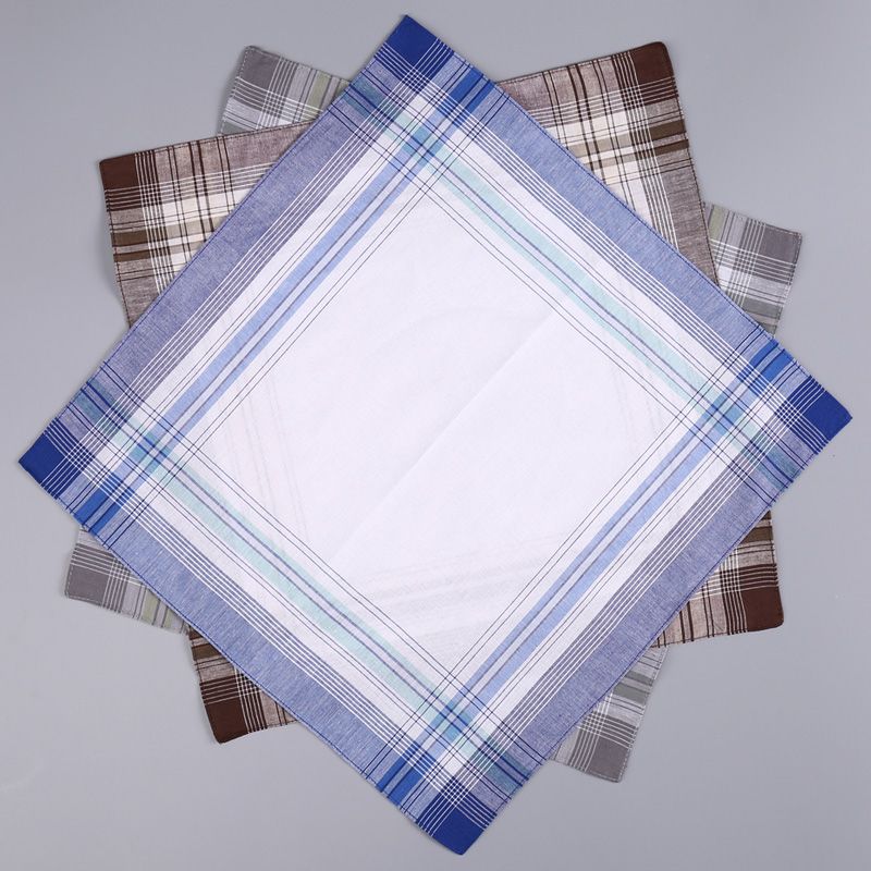 Zelue Cross-border Men's Pure Cotton Handkerchief Cotton Absorbent Sweat Square Scarf Classic Antique Hand Scarf Handkerchief Sweat Scarf