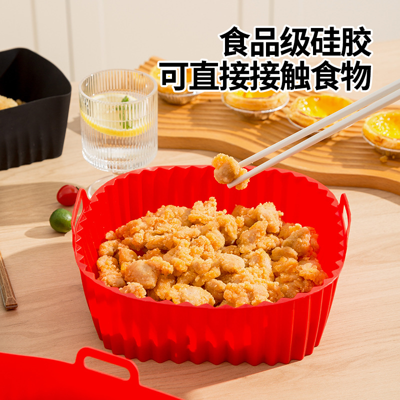 силиконовая чаша для фритюрницы, складной поднос, многоразовый, легко чистится, термостойкий силикон