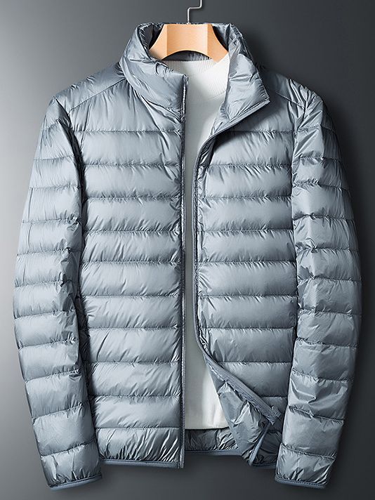 Lightweight white duck down jacket men's winter plus size loose youth short outdoor sports stand collar warm jacket