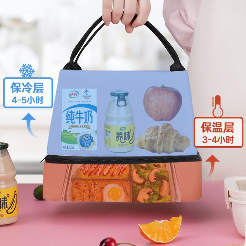 Insulated lunch box handbag double-layer insulated lunch bag handbag for office workers and students