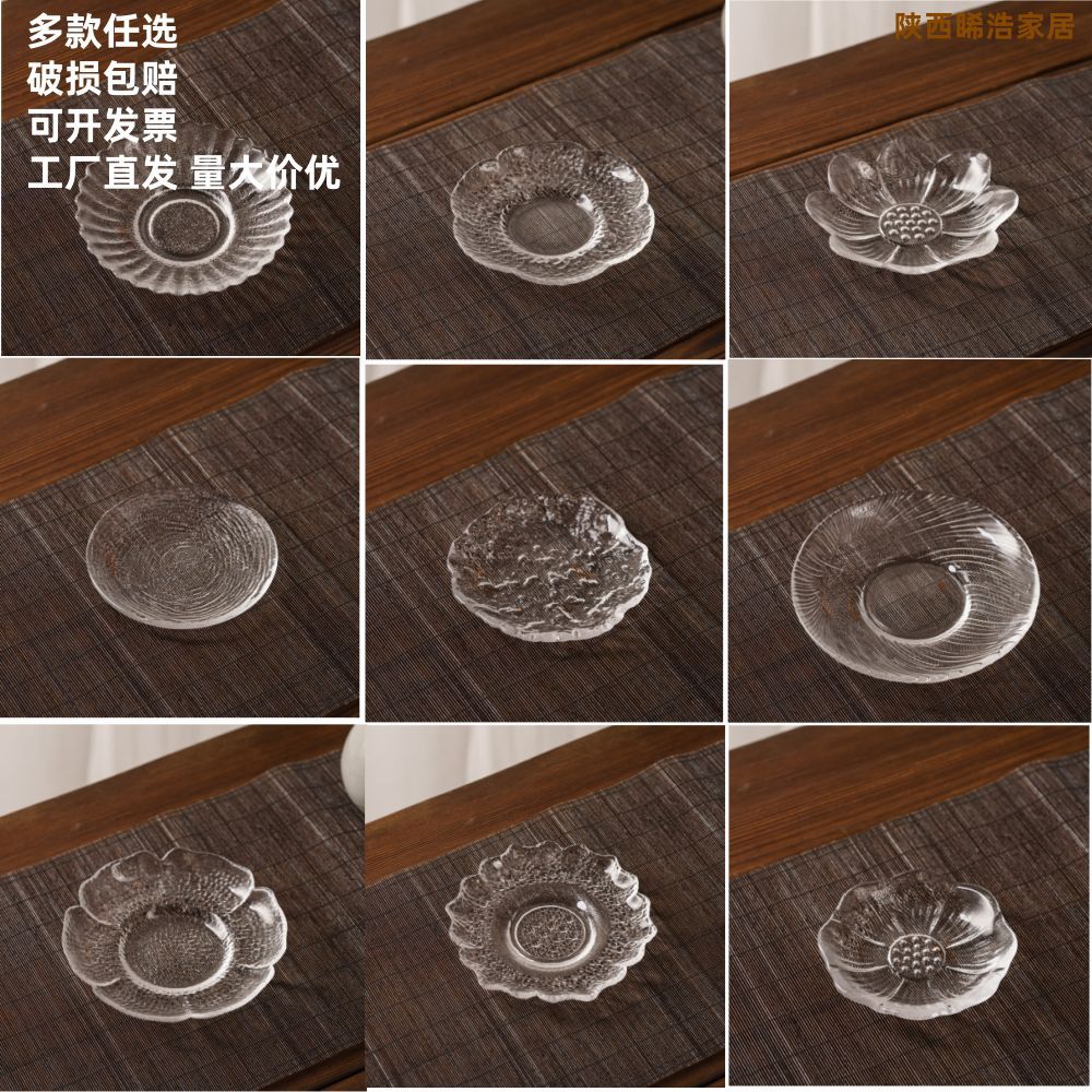 Японская стеклянная подставка для чая изоляционная подушка прозрачная подставка для предотвращения ожогов подставка для кофе аксессуары для чайного набора подставка для чая