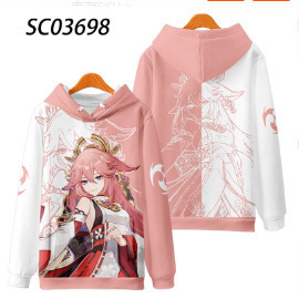 2023 game Original God eight god son COS anime hooded sweater two-dimensional yuan God 3D digital printing cross-border