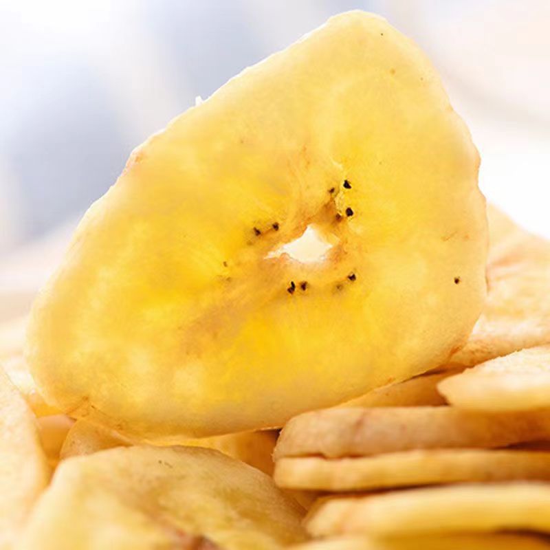 Banana Chips Fruit Crisps Fruit and Vegetable Crisps Vf Process Banana Chips Crispy Vacuum Low Temperature Dehydration Snacks Oem Stickers