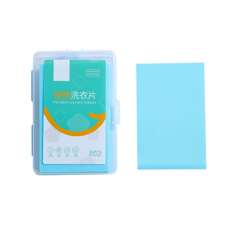 Portable Laundry Tablets Boxed Laundry Bubble Paper Long-Lasting Fragrance Laundry Cleaning Tablets Travel Size Decontamination Laundry Powder