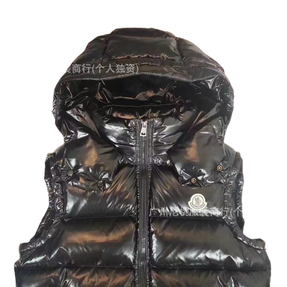 Foreign Trade Mk Hooded Maya down Vest White Duck down Unisex Waistcoat Glossy Thickeneded down Short Jacket