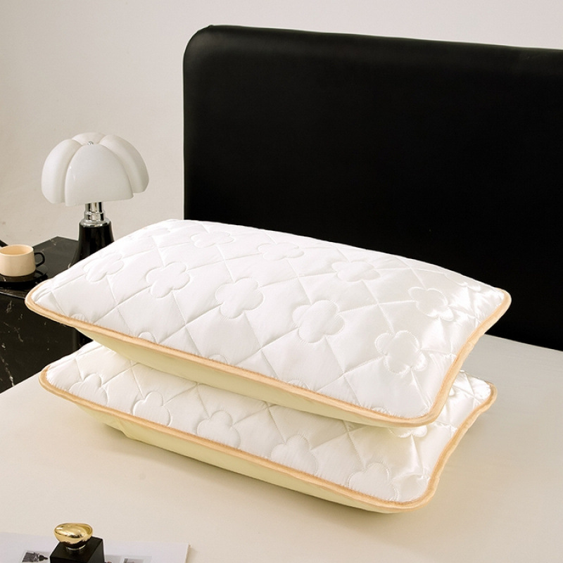 Luxury Silkman 2025 New Summer Ice Silk Cool Quilted Pillowcase Single Pair Washable Thickeneded Pillow