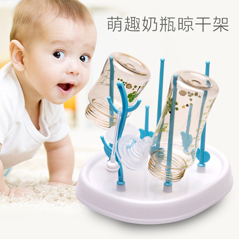 Baby Bottle Storage Box Drying Rack with Lid Dust-proof Draining Holder Water Cup Rack Storage Drain Bottle Rack