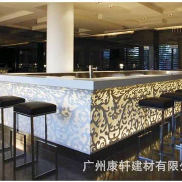 Acrylic Artificial Stone Front Desk, Curved Artificial Stone Reception Desk, Factory Direct Supply of Artificial Stone Service Desk