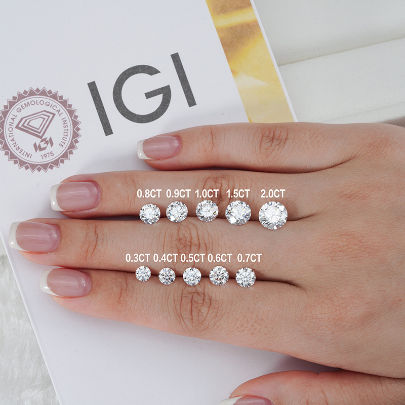 Igi Cultivated Diamond Ring S925 Silver Setting Synthetic Laboratory Loose Diamond Round Carat D Color Vvs Necklace for Women